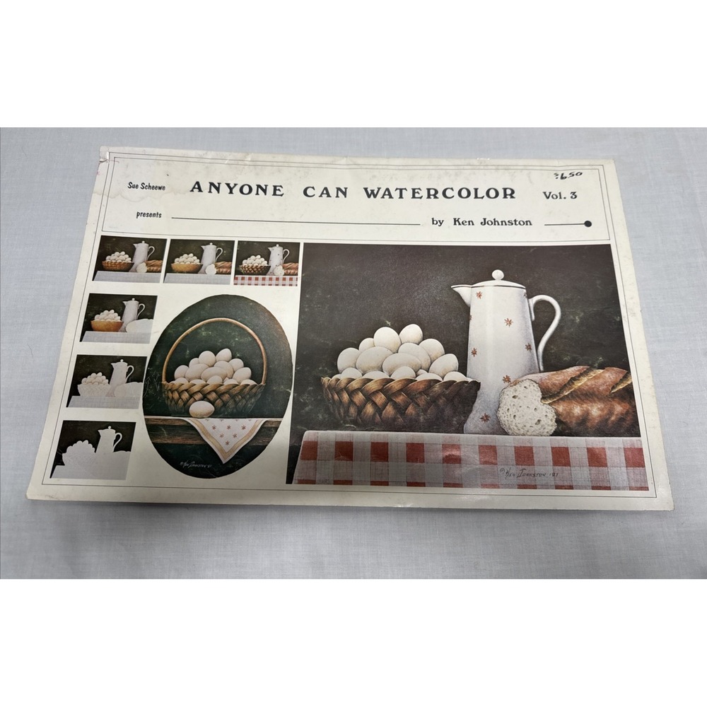 Sue Scheewe Presents Anyone Can Watercolor by Ken johnston Vintage 1981
